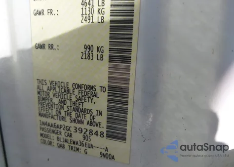 2016 Nissan Maxima 3.5 Sl из США, поврежденный, VIN 1N4AA6AP2GC392848